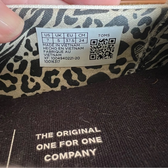 TOMS Valencia Espadrille Platform Slip-on Shoes Natural Canvas Black Womens Sz 7 - Picture 11 of 11